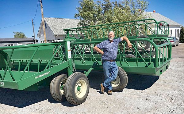 Swihart with feeder wagon